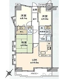 朝日パリオ入間市　5階角部屋