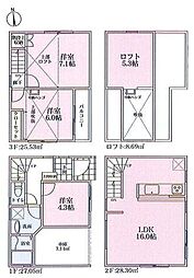 物元変更止め　川崎区新築戸建 ビルトイン車庫 吹抜け ロフト