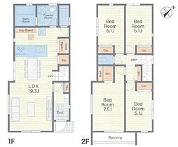 1号棟藤沢市新築戸建　LDK19帖　WIC　パントリー