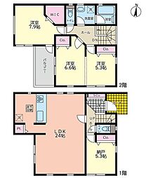 南区新築戸建 LDK24帖 WIC パントリー