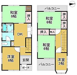 堺市堺区中三国ヶ丘町２丁の一戸建て