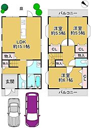 堺市西区浜寺船尾町東３丁の一戸建て