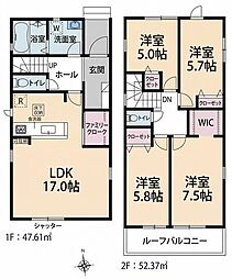 草加市谷塚上町　新築一戸建て　1期4号棟