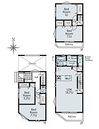 八王子万町 新築一戸建て・全2棟 1号棟