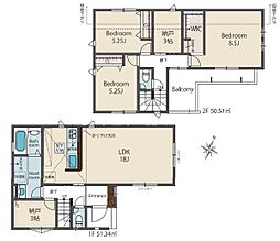 八王子市散田町　新築一戸建て・全2棟　今回販売1棟　1号棟