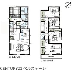 JR内房線　袖ケ浦市蔵波台1丁目　新築戸建2号棟