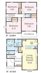 野田市中野台　3号棟　新築戸建て