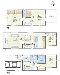 1号棟西区新築戸建　カップボード　リビング階段