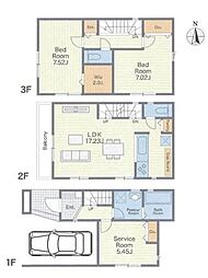 2号棟西区新築戸建　カップボード　リビング階段