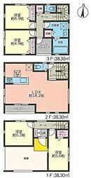 A号棟都筑区新築戸建　3面採光　陽当り