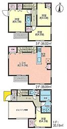 B号棟都筑区新築戸建　3面採光　陽当り