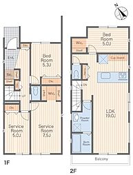 1号棟中区新築戸建　LDK19帖　2台駐車可　WIC