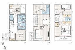2号棟金沢区新築戸建 リビング階段 納戸