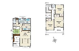 6号棟瀬谷区新築戸建 2台駐車可 LDK20帖 吹抜