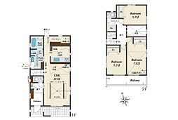7号棟瀬谷区新築戸建 2台駐車可 LDK21帖 吹抜