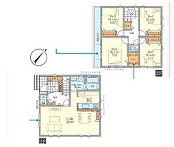 3号棟藤沢市新築戸建 2台駐車可 LDK20帖 WIC