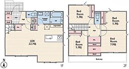 1号棟金沢区新築戸建　3台駐車可　南面バルコニー