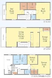 横浜市鶴見区戸建　2022年築　納戸3室　カースぺ2台