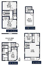 1号棟川崎市新築戸建 駅歩9分 ルーフバルコニー付