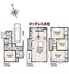 3号棟保土ケ谷区新築戸建 ビルトイン車庫