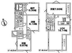 1号棟川崎市新築戸建 LDK18帖以上 南面道路