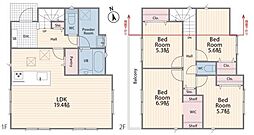 3号棟南区新築戸建 2台駐車可 パントリー