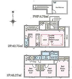 2号棟西区新築戸建 スカイバルコニー 駅歩10分
