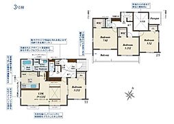袖ケ浦市長浦駅前7丁目　1期　新築一戸建て　3号棟
