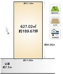 香取市佐原ロ　建築条件なし土地