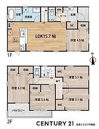 幸田町野場城東全2棟2号棟　新築戸建て