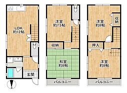 東大阪市西堤楠町３丁目の一戸建て