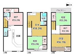 大阪市平野区長吉六反３丁目の一戸建て