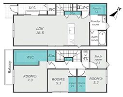岡崎市筒針町 新築戸建 全3棟 B棟