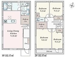 1号棟鎌倉市新築戸建 LDK18帖 WIC