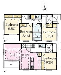 6号棟栄区新築戸建 2台駐車可 LDK18帖以上