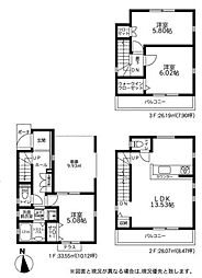 鶴見区新築戸建 ビルトイン車庫 WIC スーパー徒3分
