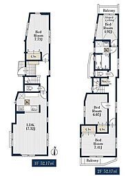 1号棟川崎市新築戸建 2面バルコニー
