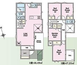 2号棟藤沢市新築戸建 2台駐車可 LDK19帖以上