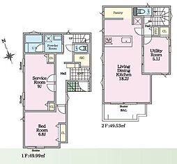 18号棟茅ヶ崎市新築戸建 2台駐車可 パントリー