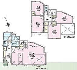 22号棟茅ヶ崎市新築戸建 2台駐車可 パントリー