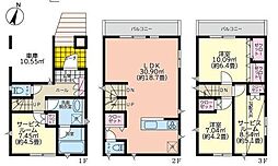 鶴見区中古戸建 ビルトイン車庫 LDK18帖以上