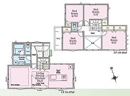 3号棟神奈川区新築戸建 LDK20帖以上 床暖房