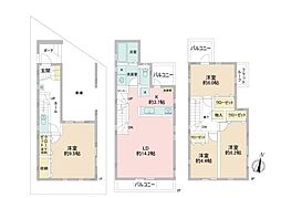 川崎市中古戸建 ビルトイン車庫 2面バルコニー