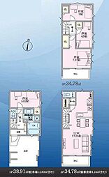 1号棟港北区新築戸建 ビルトイン車庫 駅歩10分