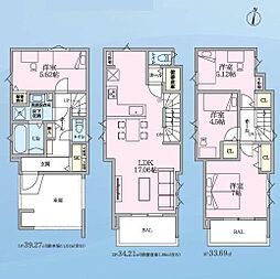 3号棟港北区新築戸建 ビルトイン車庫 駅歩10分