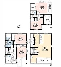 神奈川区新築戸建 吹抜け 納戸 WIC SIC