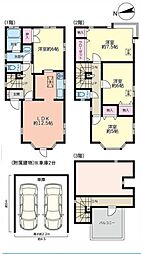 保土ヶ谷区中古戸建 ルーフバルコニー　屋根付き車庫2台