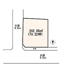 伊奈中央　建築条件なし売地　角地×敷地73坪