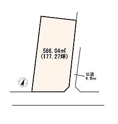 上尾平方　間口広々角地×敷地177坪