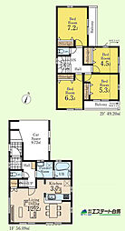 新座市西堀2丁目第7全4棟　新築戸建 3号棟